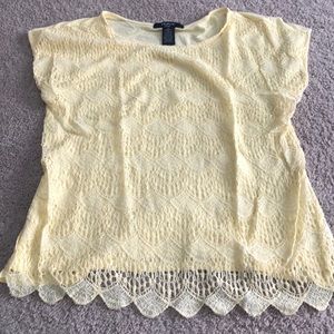 Verve Ami yellow lace T-shirt size L brand new